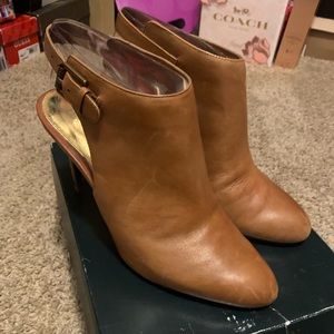 Ralph Lauren pumps- worn some stretches and discoloration in leather